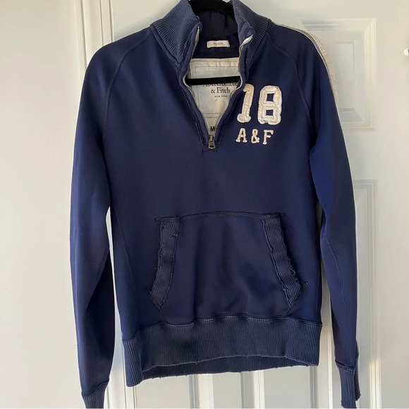 Abercrombie & Fitch Other - Abercrombie & Fitch Navy Blue Half-Zip Pullover Vintage Muscle Y2K Sweater Med